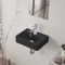 Small Matte Black Ceramic Wall Mounted or Vessel Sink